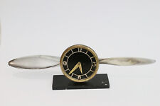 Art Deco aeroplane propellor chrome clock aviation aeronautica 1930's antique 