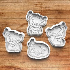 Highland Cow Cookie Cutters & Embosser, 3D Printed. Cookie And Fondant