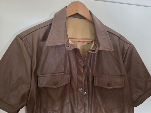 Mens brown faux leather - brown,