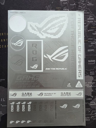 White asus rog strix stickers - white,