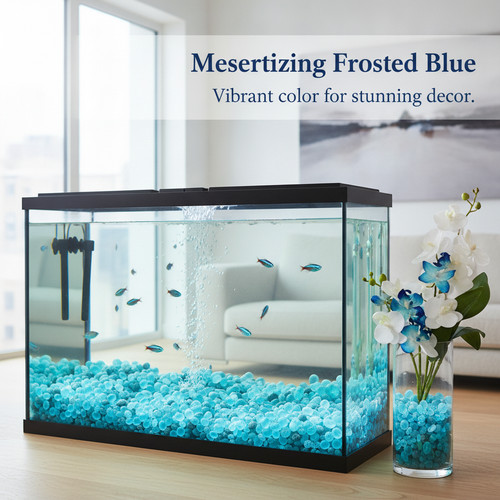 Glass aquarium pebbles - glass, frosted