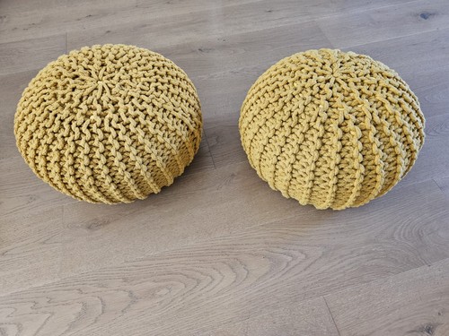 Knitted pouffe 100 cotton - knitted,
