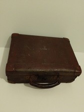 Vintage Suitcase Brown With Sturdy Leather Handle  Date Stamp From 1943 15x10 In