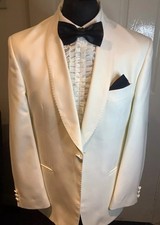 Men’s Ivory/ White Dinner Jacket With Shawl Collar by M&S 40 Short Washable Wool