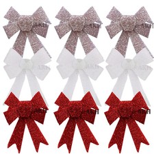 Christmas tinsel bow tree - tinsel,
