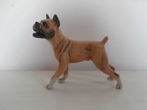Vintage bisque porcelain boxer - bisque,