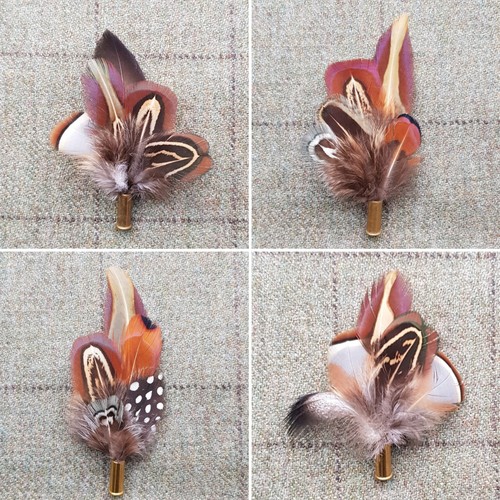 Pheasant feather rifle brass