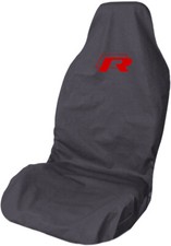 Red Logo Waterproof Premium LARGE GREY Front Car Seat Cover Protector
