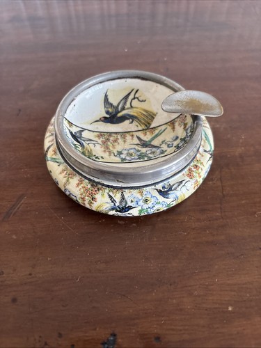 Unusual antique ashtray with - antique,