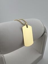 Solid 9ct Yellow Gold Dog Tag - FREE ENGRAVING- Fully Hallmarked & Boxed