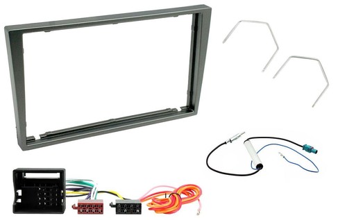 Car stereo grey double - grey, din