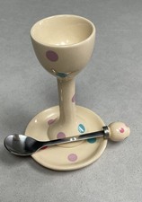 Egg Cup, Saucer & Spoon Set by