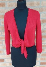 Phase Eight linen mix shrug cardigan with bead detail size 12 in excellent condi