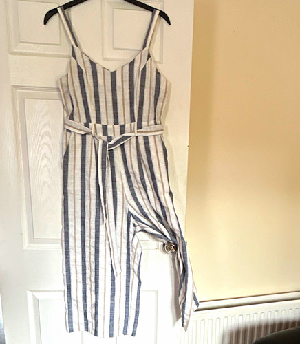 Apricot white blue striped - apricot,