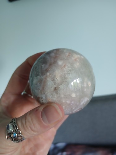 Prasiolite with flower agate - with,