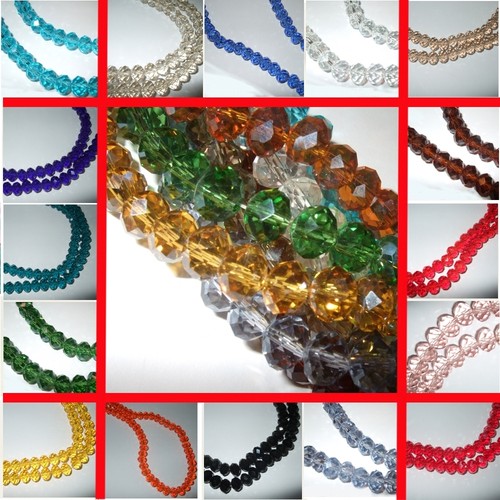 Rondelle beads faceted - 65/90,