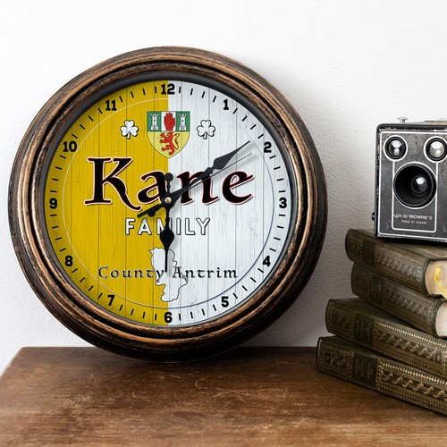 Personalised wall clock county - personalised,