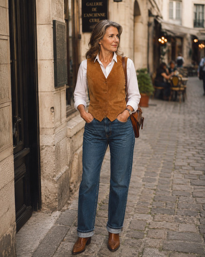 Vintage genuine suede leather - vintage,