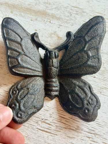 Cast iron butterfly figurines - cast,