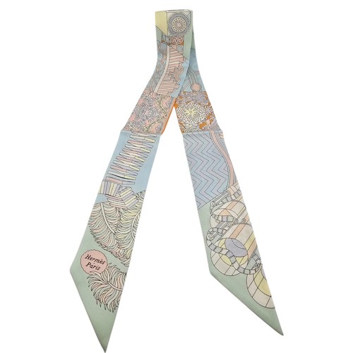 Hermes silk twilly ciel rose - hermes,