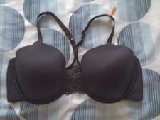 UK 40DD - New Maidenform Underwired Front Closure Racer Back Bra Black UK 40DD