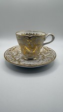 Antique Gold Gilded Fine Bone China Teacup & Saucer Set – Elegant Vintage