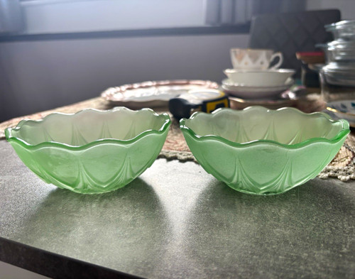 Green depression glass - green,