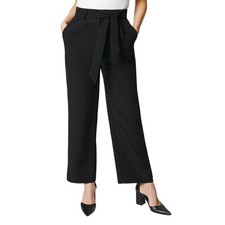 Principles Womens/Ladies Belted Petite Wide Leg Trousers14 UK Black  DH6847