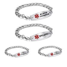 Mens Medical Alert ID Bracelet