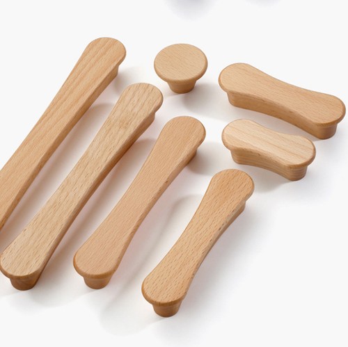 Natural wood cabinet pulls - natural,