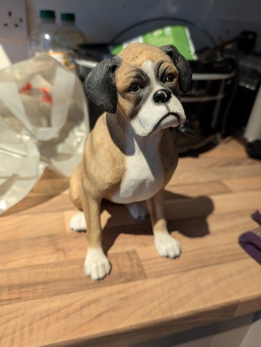 Boxer dog ornament sitting - boxer,
