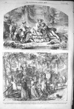 Original Old Antique Print