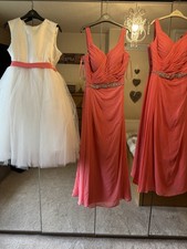 3x Bridesmaid Dresses - Coral £30 each 