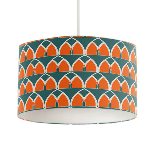 Teal and orange geometric - teal,