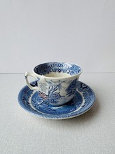 Burleigh blue willow teacup - blue, &
