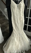 Justin Alexander 8907 wedding dresss bridal ivory mermaid bride 10 Lace