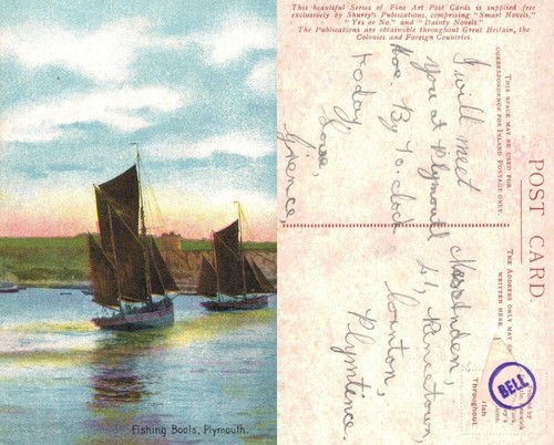 Vintage postcard fishing - postcard,