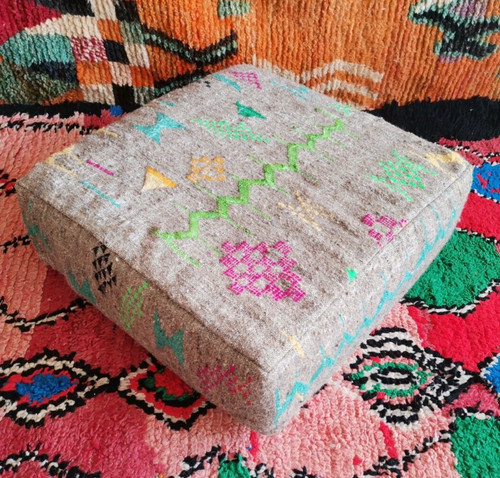 24x24 moroccan handmade pouf - moroccan,
