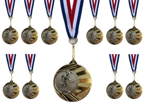 30x running medals - running, gold