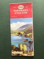 Vintage  1960s Esso Map Northern England Road Map section No 5