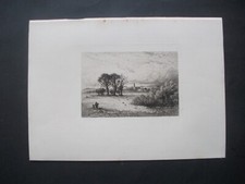 E.P. BRANDARD ORIGINAL ETCHING MEADOWS AT MARLOW THE PORTFOLIO 1883