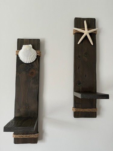 Set wooden wall sconces - 2,
