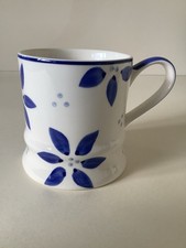 Whittards Of Chelsea Hand Painted Tea Clipper Blue Floral & Dot Design Mug VGC