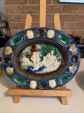 2 x 19th Century Bernard Palissy Minton Style Majolica Ceramic Pottery Oval Dish