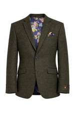 Olive Green Tweed Jacket 100%