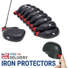 PGA TOUR Golf Club Iron Protectors 3, 4, 5, 6, 7, 8, 9, PW, SW Black Iron Covers