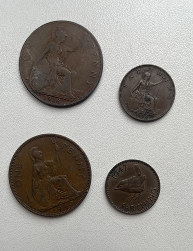 Vintage pennies george v - 4,