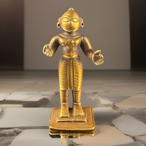Antique brass indian female - brass,