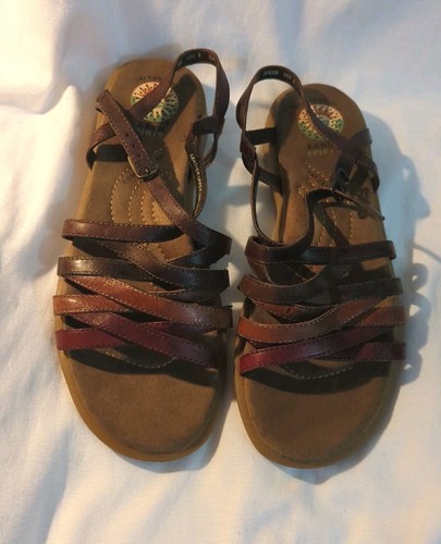 Earth spirit strappy sandals - earth,
