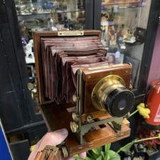 antique wooden plate cameras